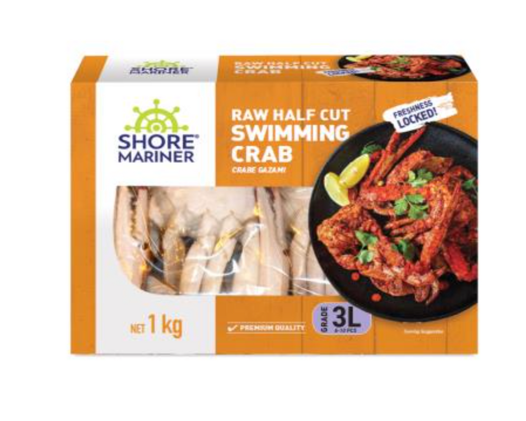 Swimming Crab Half Cut Raw 1KG